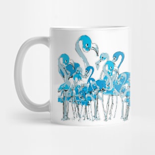 Blue Flamingos Mug